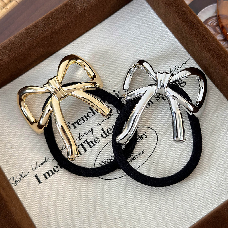 15g Weight Hair Tie Hair Accessories Type Women's Simple Style Classic Style Bow Knot Alloy Patchwork Hair Tie