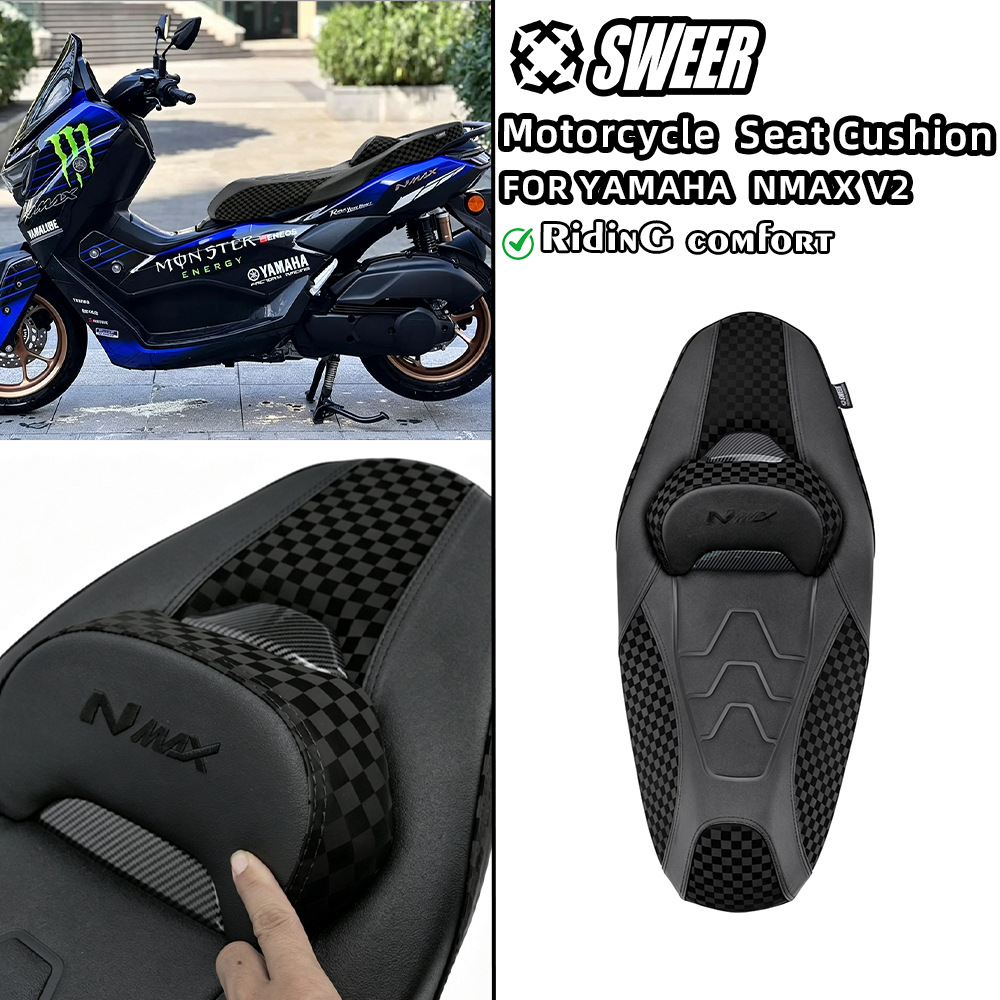 Suitable for 20-24 Yamaha NMAX155 V2 motorcycle modification, comfortable seat cushion with lumbar support seat assembly