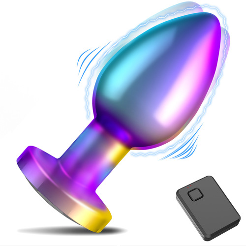 Metal anal plug wireless remote control 10 frequency vibration male and female anal stimulation masturbation device adult sex products wholesale