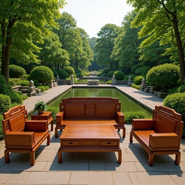 实木沙发;电视柜