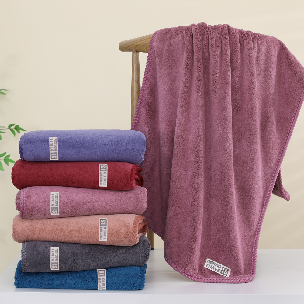 Bath Towel Wholesale Lint-Free Thickened Towel Coral Velvet Bath Towel for Big Couple Household Soft Face Towel Super Soft