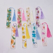 现货创意滴胶书签 干花书签 真花树脂水晶胶书签学生教师节礼物