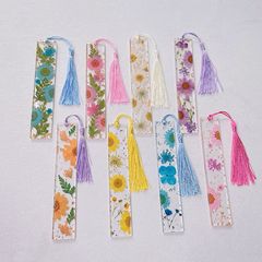スポットクリエイティブ接着剤ブックマークドライフラワーブックマーク本物の花樹脂クリスタル接着剤ブックマーク学生教師の日ギフト