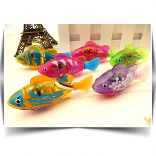 Electric fish swimming magic baby bath toy automatic induction robot fish flash transparent 8 Fish
