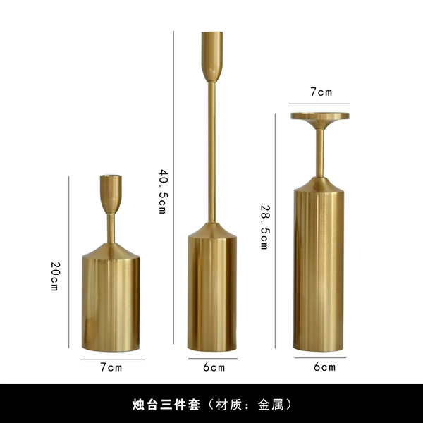 Three sets of candlesticks