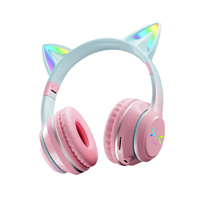 国境を越えた人気のグラデーションカラーのヘッドマウント発光ワイヤレス Bluetooth ヘッドセット、重低音、超長バッテリー寿命の e スポーツ ヘッドセット|undefined