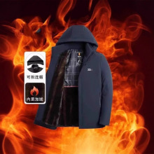 海宁正品男士棉衣冬季加绒保暖派克服高档休闲爸爸装连帽棉服
