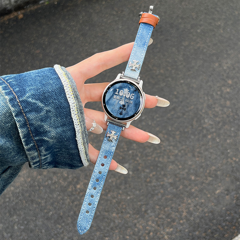 For Jiaming Watch Garmin Strap Ring Buckle Crohn Forerunner Denim active5 Wristband