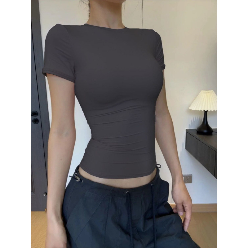 Skim*fits Everybody ポジショニングショルダー ウエストスリムフィットトップス 着痩せ半袖スリムフィット 万能速乾Tシャツ|undefined