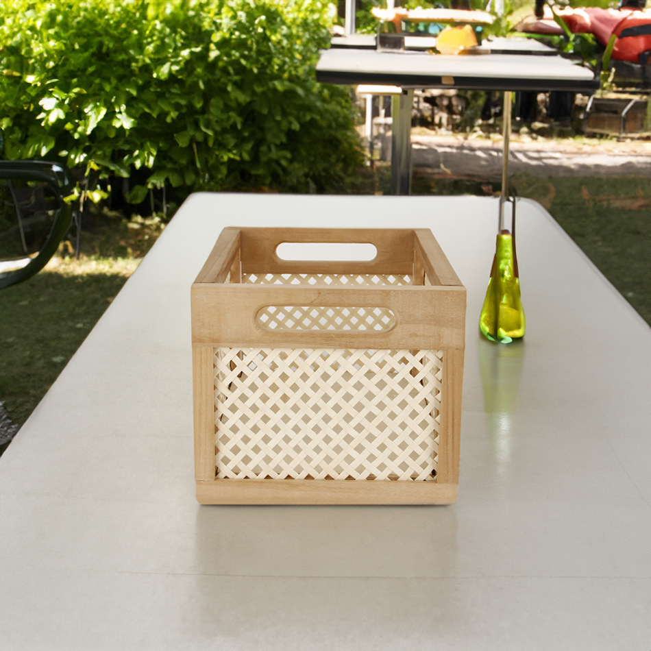 Cesta de almacenamiento de madera sólida de escritorio plegable de madera vintage transfronteriza personalizada caja de almacenamiento de libros