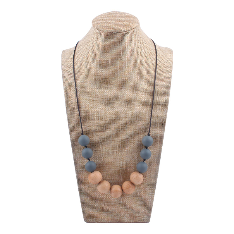 Nuevo bebé suministros silicona molar teether collar bebé teether palo masticable colgante collar