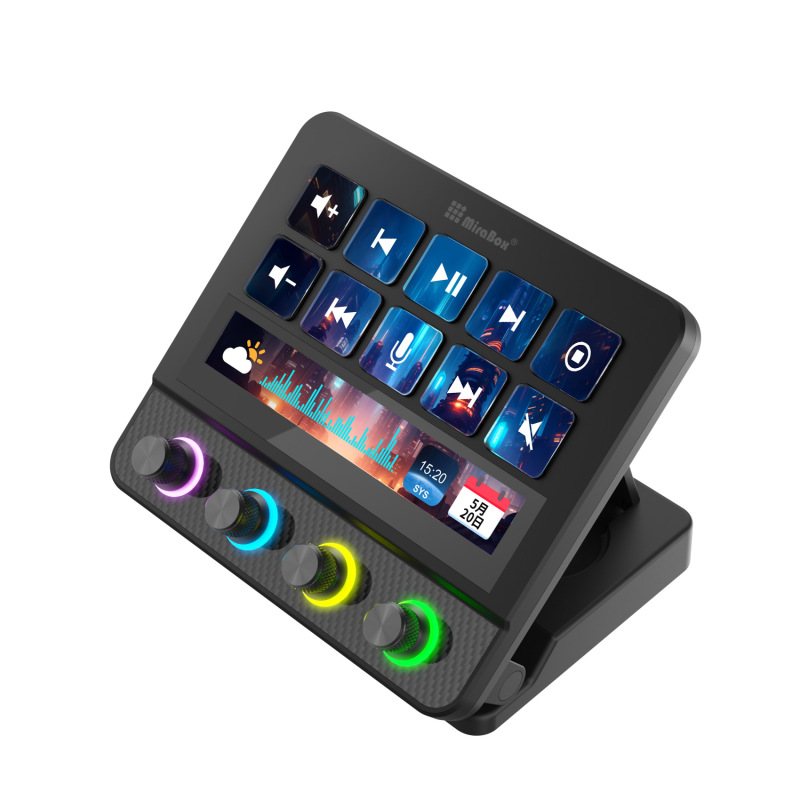 New Foreign Trade Model: Miaolianbao N4Pro International Version Streamdock Visual Customizable Keyboard with Four Knobs