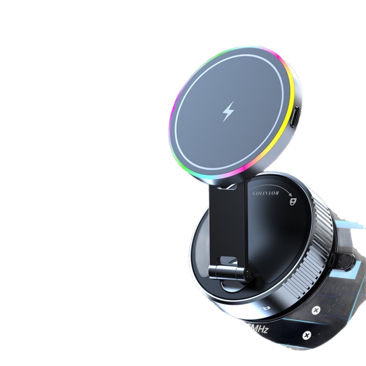 Magsafe Magnetic Quick Charge Wireless Charger 15W Wireless Charger Plegable Rotable Navigation Cargador de teléfono móvil para automóviles