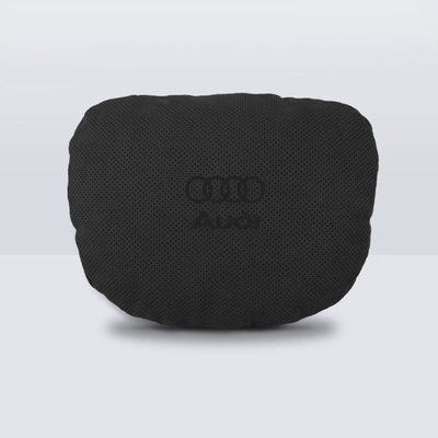Suitable for Audi car neck pillow headrest A6L/A4L/A3/Q2/Q3/Q5/Q7 car suede waist (Headrest) - audi-charcoal-black-headrest-single-pack
