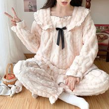 保暖睡衣女士冬天法兰绒卡通珊瑚绒家居服可爱套装卡通量大优惠