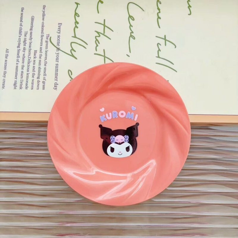 新款马卡龙家用餐桌吐骨碟点心盘库洛米塑料零食收纳盘甜品小吃盘|undefined
