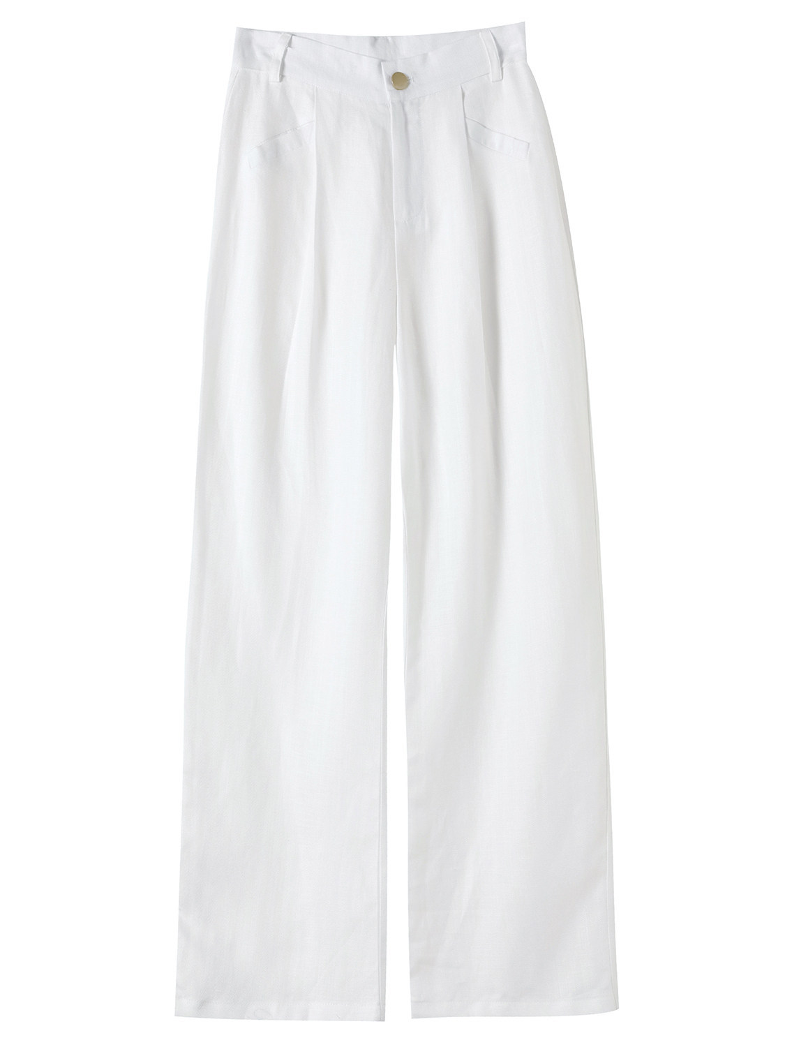 Quần culottes nữ ống rộng cạp cao vải linen cotton mỏng mùa hè — Màu đen thông thường