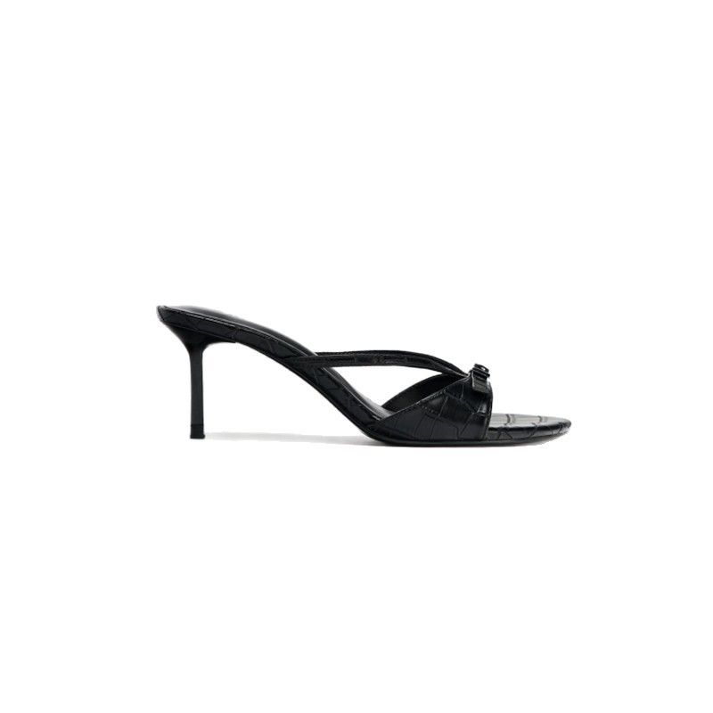 Za Same Style 2025 Summer New Women's Shoes Buckle Decorated Round Toe Stiletto Sandals 3316510 800
