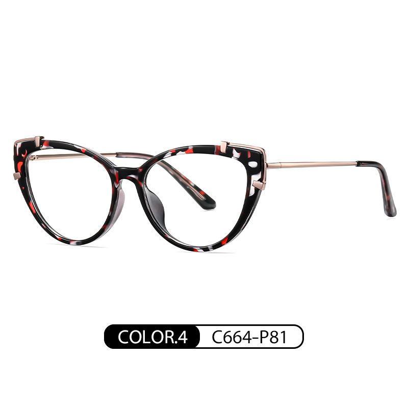 Nuevas gafas de luz anti-azul TJ875 moda europea y americana gafas lisas marco transfronterizo de las mujeres vendedoras calientes ojo de gato gafas lisas
