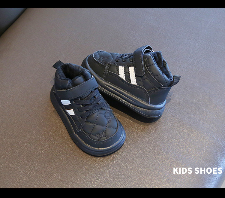 Winter children's sports with plush thick board warm bread men's and women's shoes, waterproof shoes_voghion.com