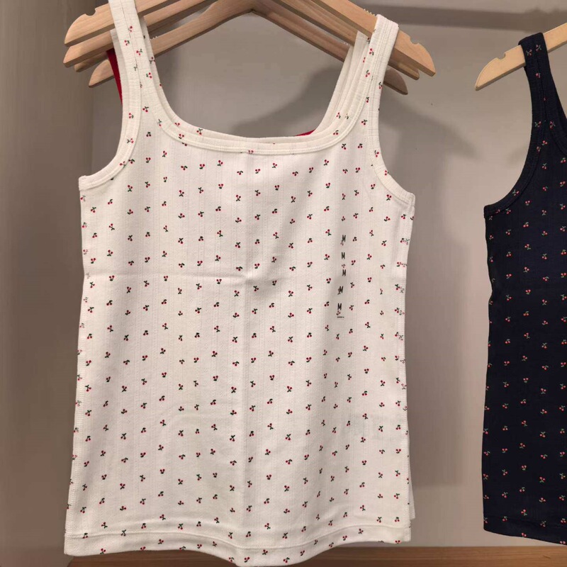 Jacquard Ribbed Printed Camisole Sleeveless Vest Inner Layer for Spring and Summer New Style 484228