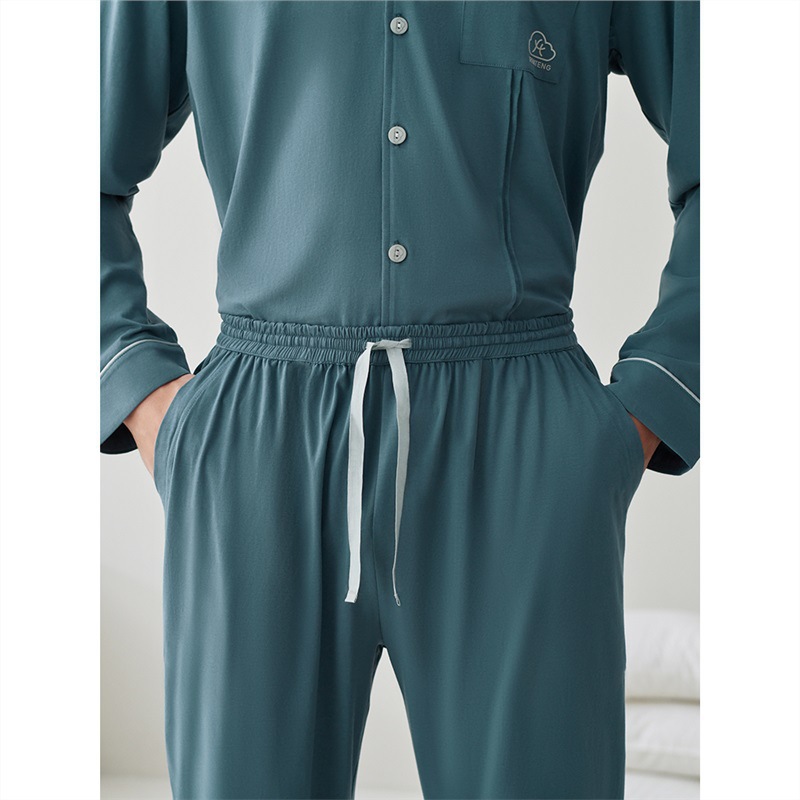 100% algodón par pijamas de manga larga de las mujeres de primavera y otoño más el tamaño de la primavera de los hombres sueltos homewear traje