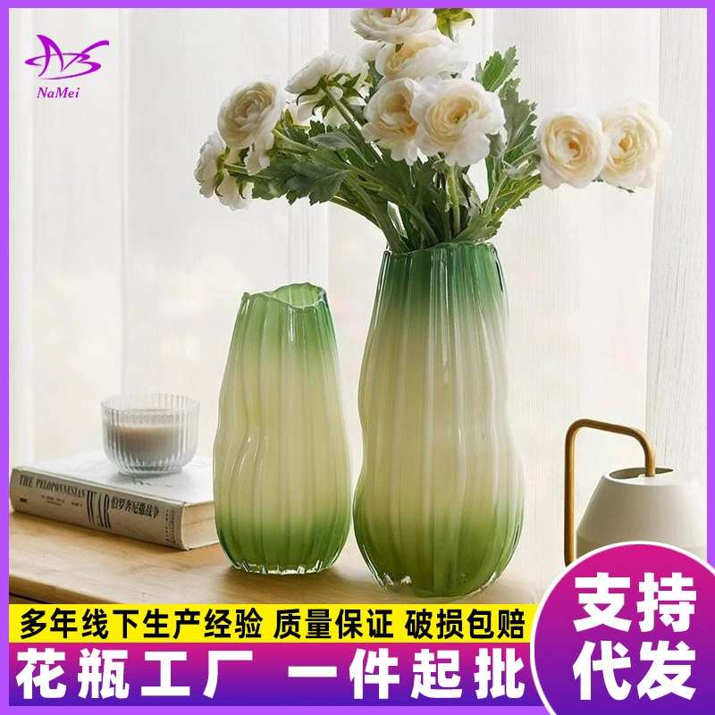 Ins стиль высококлассная легкая Роскошная стеклянная ваза прозрачная гидропонная гостиная тюльпан пробка засушенные цветы украшения партия