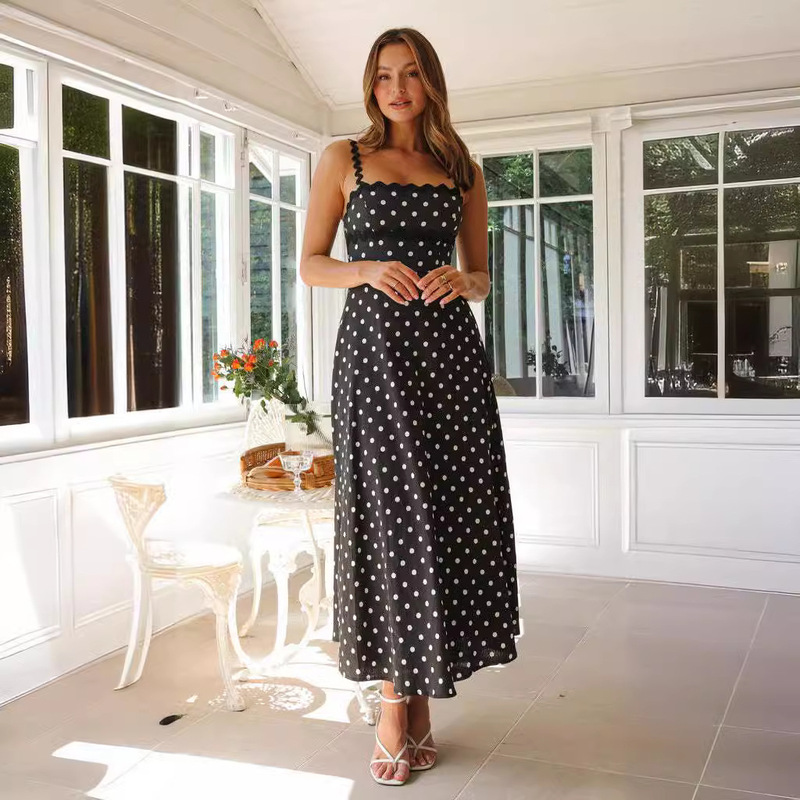 S32253 European and American Cross-border Women's Clothing Amazon Spring and Summer Bohemian Style Lace Sling dress Women