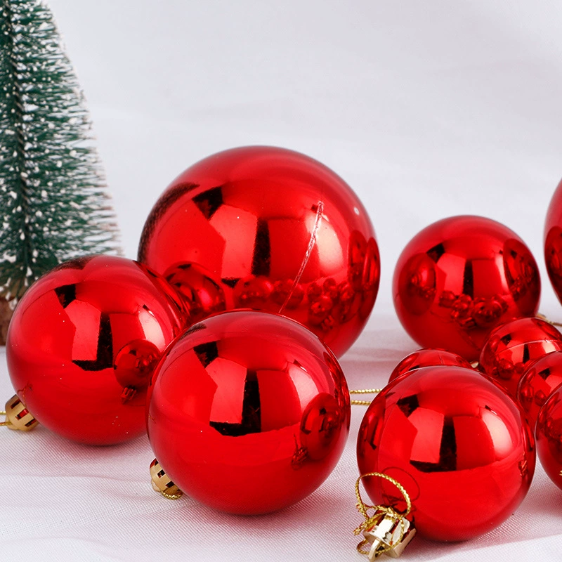Елочная декоративная шарик Christmas шарик, электрически хромированный красный шарик, подвесной шарик для украшения витрины, праздничная подвеска