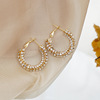 Fashionable earrings, ring, jewelry, suitable for import, European style, diamond encrusted
