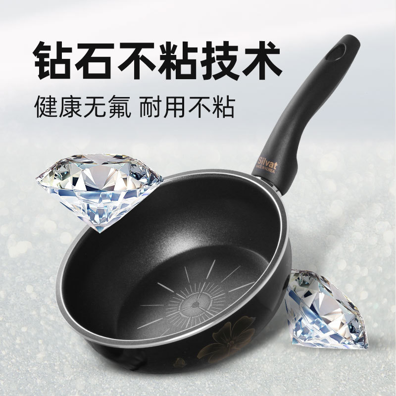 South Korea Silvat New Bart Diamond Maifan Stone Non-stick Pan Wok Household Induction Cooker Gas Stove Special Elevation