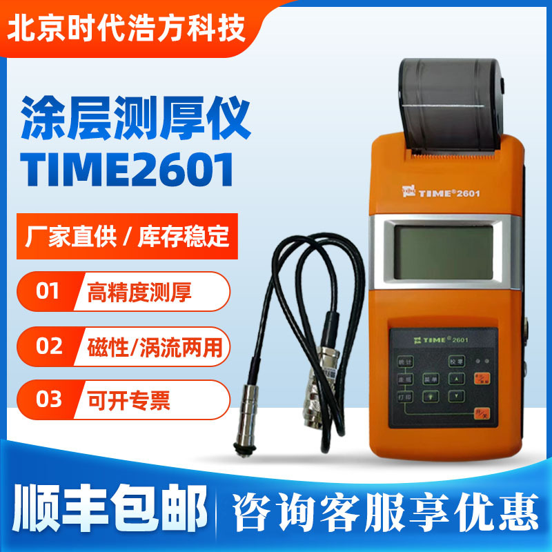 北京时代TIME2601分体带打印涂层测厚仪F1磁感应N1电涡流漆膜厚度