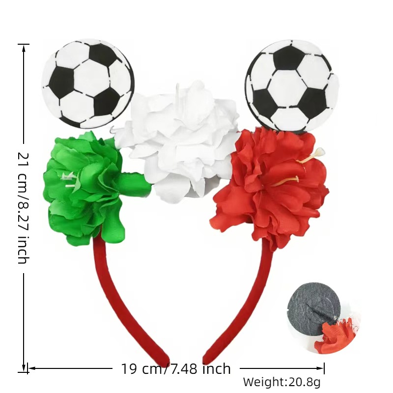 Fútbol transfronterizo simulación de flores fiestas Copa del Mundo atmósfera decorativa banda de pelo Europa fanáticos decoración banda de cabeza de fútbol
