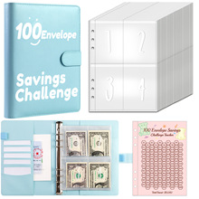 Envelope Challenge 情侣挑战100天活页储蓄存钱本现金信封笔记本