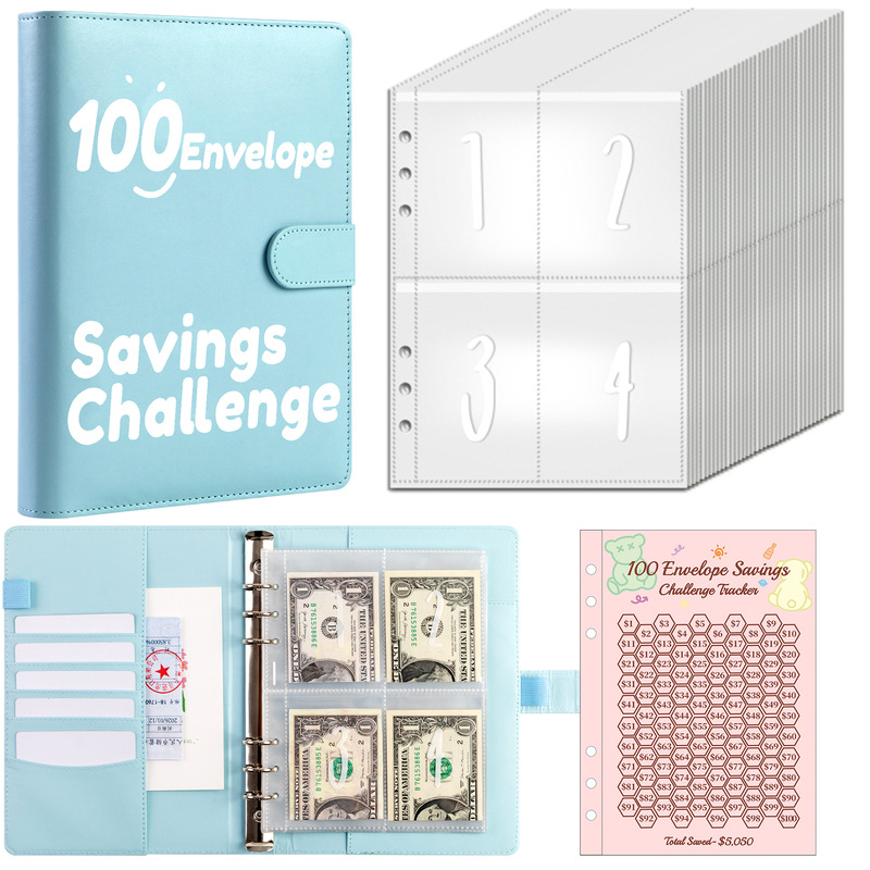Envelope Challenge couple Challenge 100 days loose-leaf savings saving book cash Envelope notebook