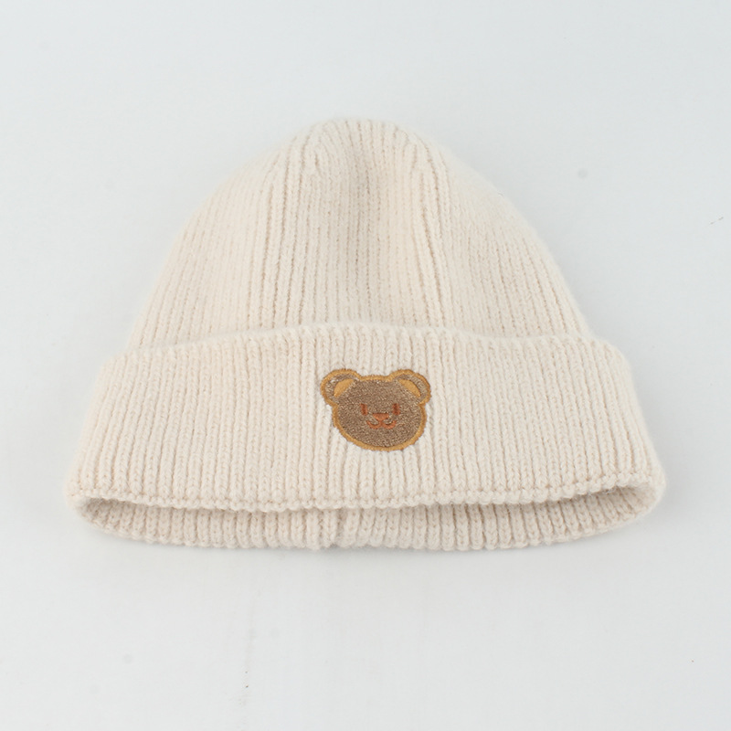 Children Unisex Simple Style Bear Embroidery Wool Cap display picture 2