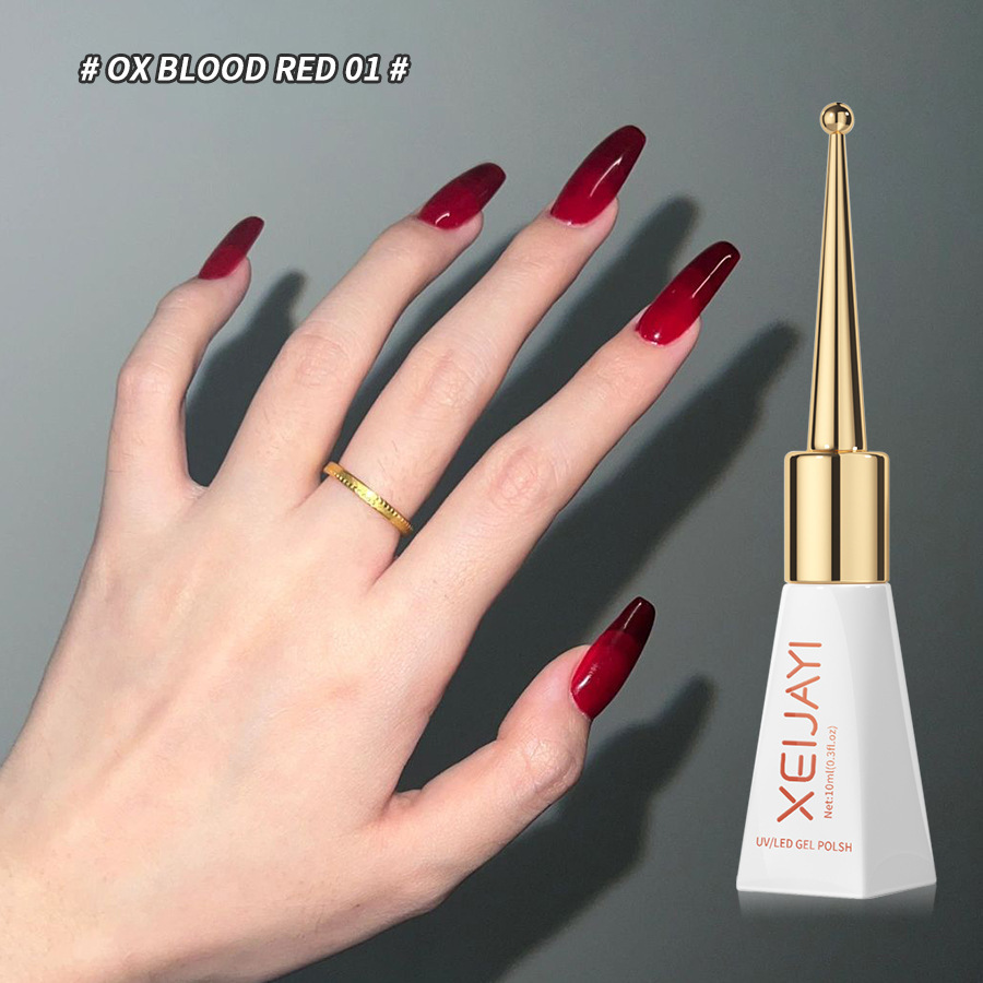 Internet celebridad 2023 nueva vaca esmalte de uñas rojo pegamento uñas belleza Rubí Rojo otoño e invierno blanco transparente rojo fototerapia pegamento popular