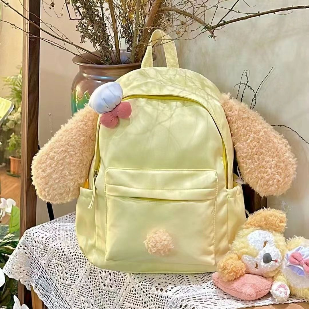 Japanese-Style Cute Big-Ear Student Backpack, High-Value College Student Backpack, Soft Girl Travel Backpack for Middle and High School Students