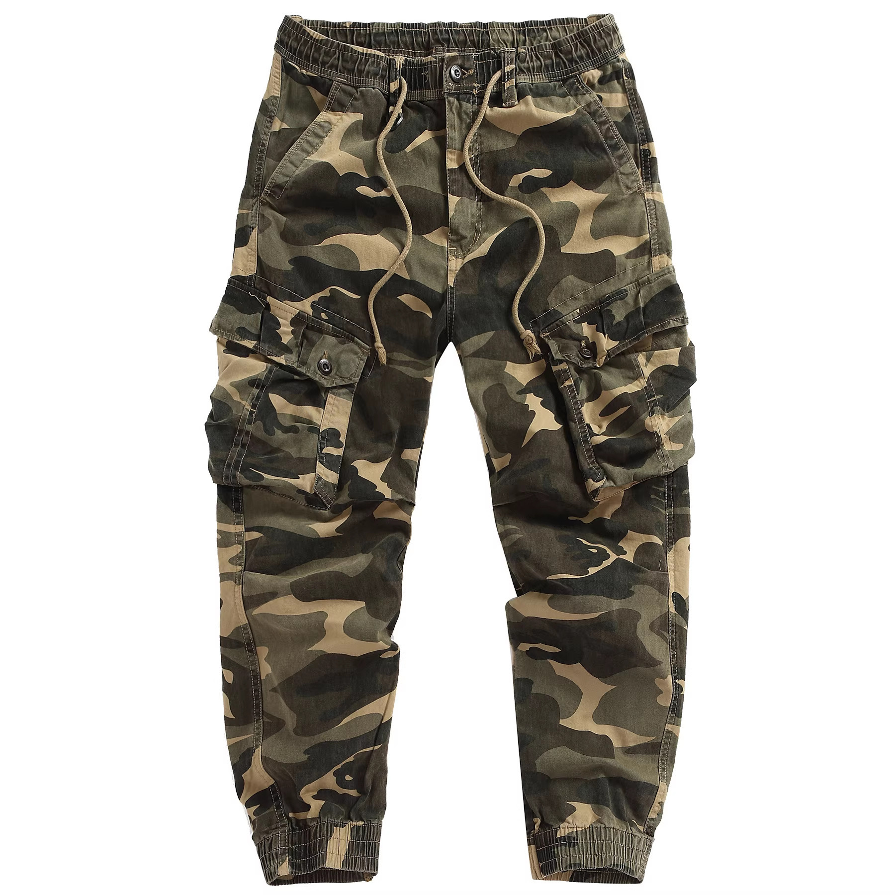 2026 Multi-Pocket Men's Multi-Color Large Size Jogger Pants Outdoor Sports Casual Camouflage Cargo Pants 8807