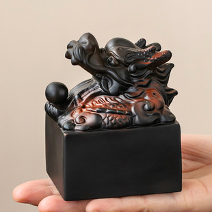 Purple Pottery Handmade Dragon Jade Seal Tea Pet Ceramic Home Furnishings Tea Play Tea Table Tea Table Decoration Kung Fu Tea Set Accessories