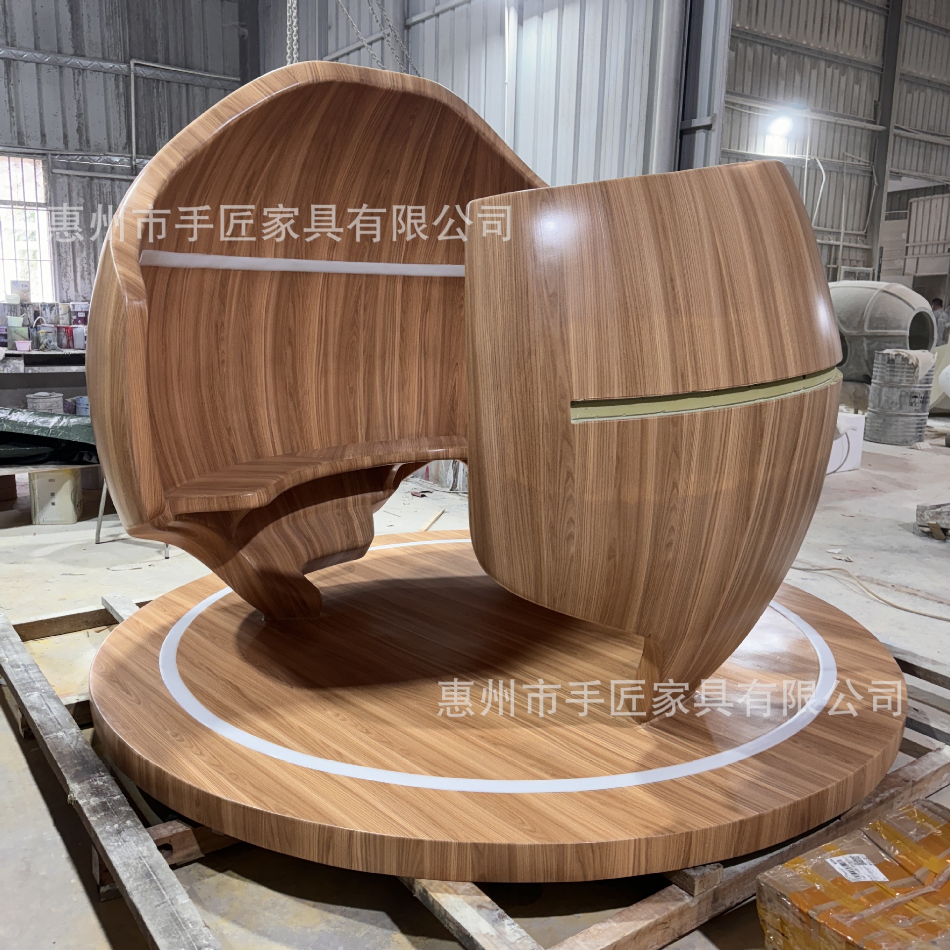 Bank Hospital Office Building Reception Multi-Person Sofa Booth Custom Effect Semi-Circular Fiberglass Seat