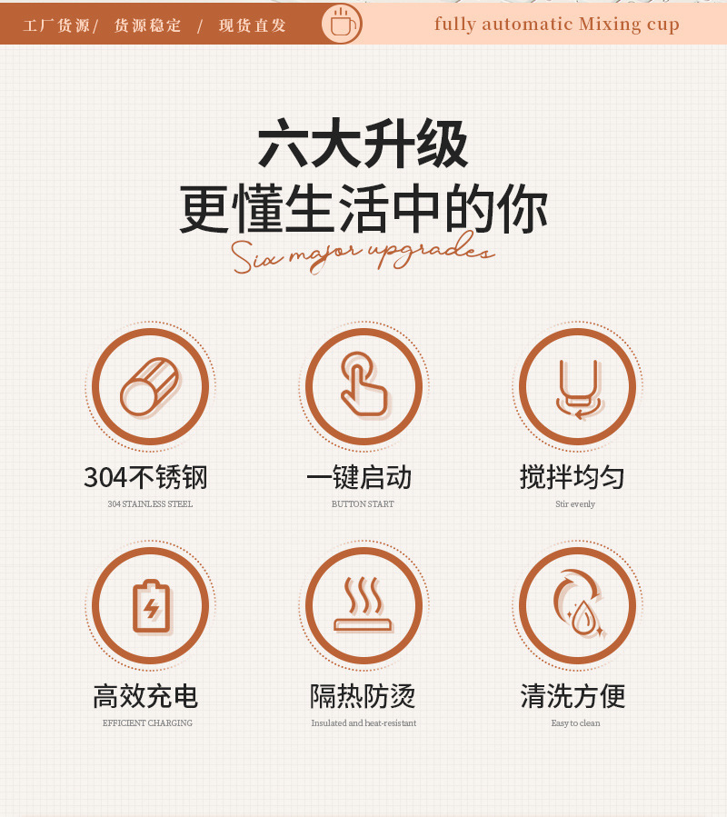 电动搅拌杯懒人水杯便携电动磁力旋转全自动咖啡杯豆浆杯不锈钢