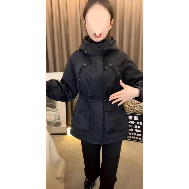 欧货2025春季新款夹棉工装风衣外套女韩版宽松收腰显瘦拉链冲锋衣|undefined