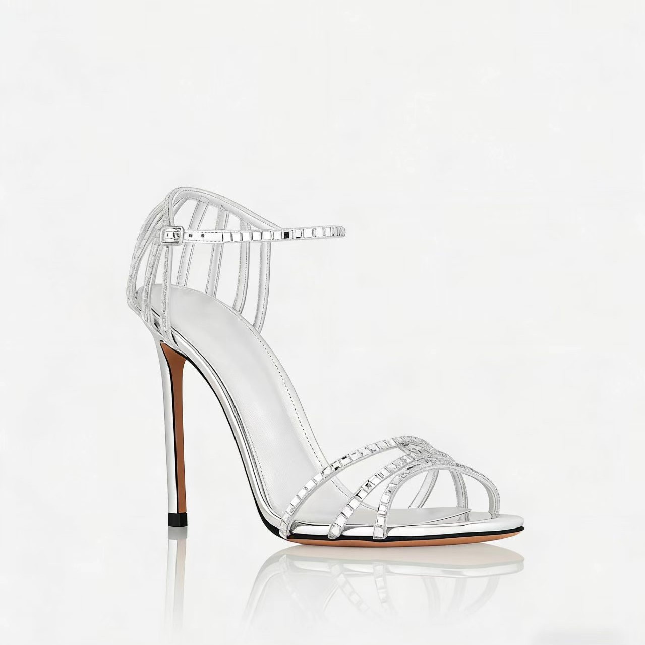 Qadın rhinestone stiletto sandalet — açıq barmaqlı, yüksək dabanlı