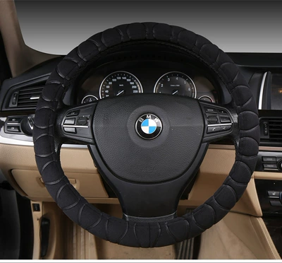 Car Steering Wheel Cover, Plush and Steering wheel cover - plush-embossed-black-38