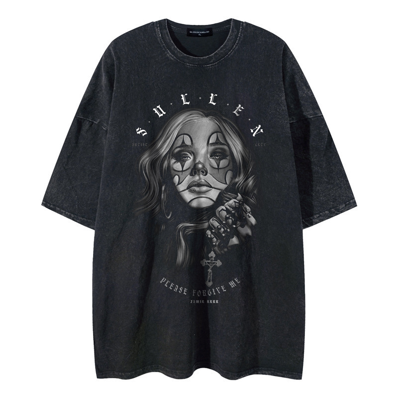 New Gender T-Shirt Summer Washed Dark Trendy Brand Old Men's Sleeveless American-Style Short-Sleeve Top T-Shirt New Gender T-Shirt Summer Washed Dark Trendy Brand Old Men's Sleeveless American-Style Short-Sleeve Top T-Shirt