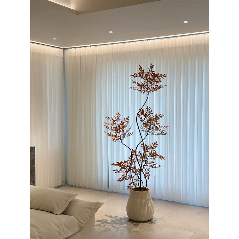赤い南天竹のシミュレーション緑植の高級な豪華な造花テレビの壁の置物の客間の装飾の着地する大型の盆栽|undefined
