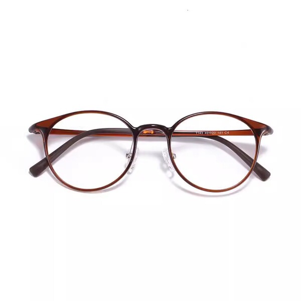 Ultra-light brown highly myopic frame with small frames without…