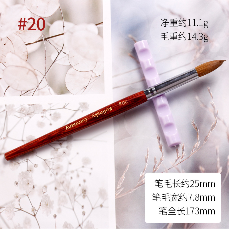 Venta caliente transfronteriza arte de uñas pelo de visón pluma de cristal siberiano pelo de visón puro arte de uñas pluma de talla de cristal Kolinsky