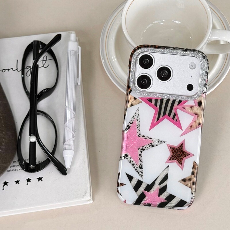 Y2K Zebra Leopard Print Star Phone Case Suitable for Apple 17Promax Cartoon Creative Case Iphone16P/15P Y2K Zebra Leopard Print Star Phone Case Suitable for Apple 17Promax Cartoon Creative Case Iphone16P/15P